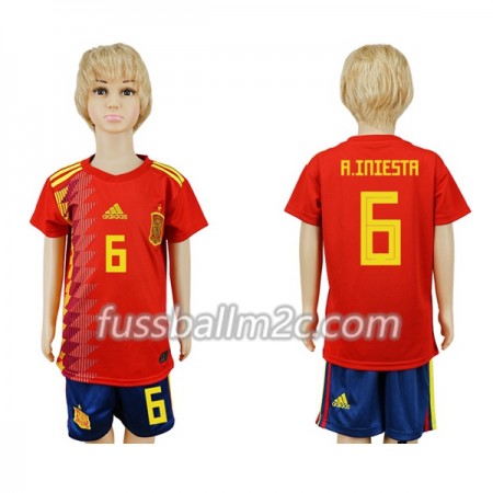 Fußballtrikots Spanien A_Iniesta 6 Kinder Heim Trikotsatz WM 2018
